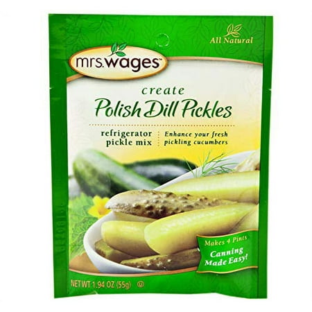 Mrs. Wages Refrigerator Pickle Seasoning Mix- Two 1.94oz. Packs (Polish Dill)