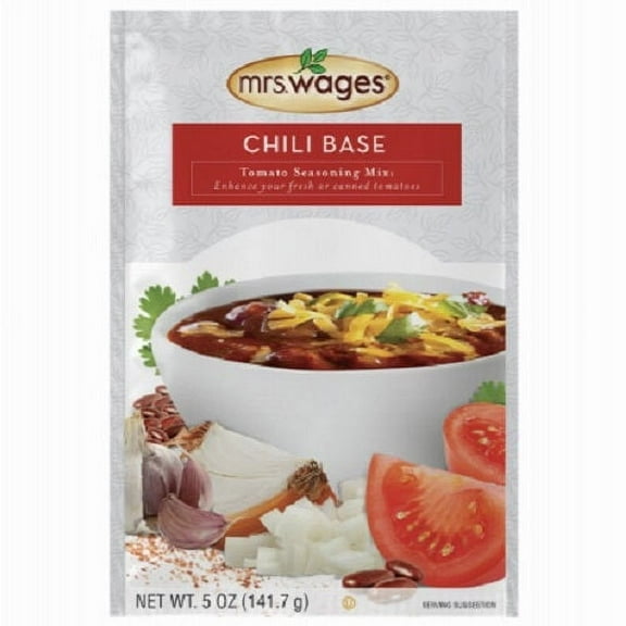 Mrs. Wages W537-J4425 oz Chili Base Tomato & Canning Seasoning Mix -Quantity of 10