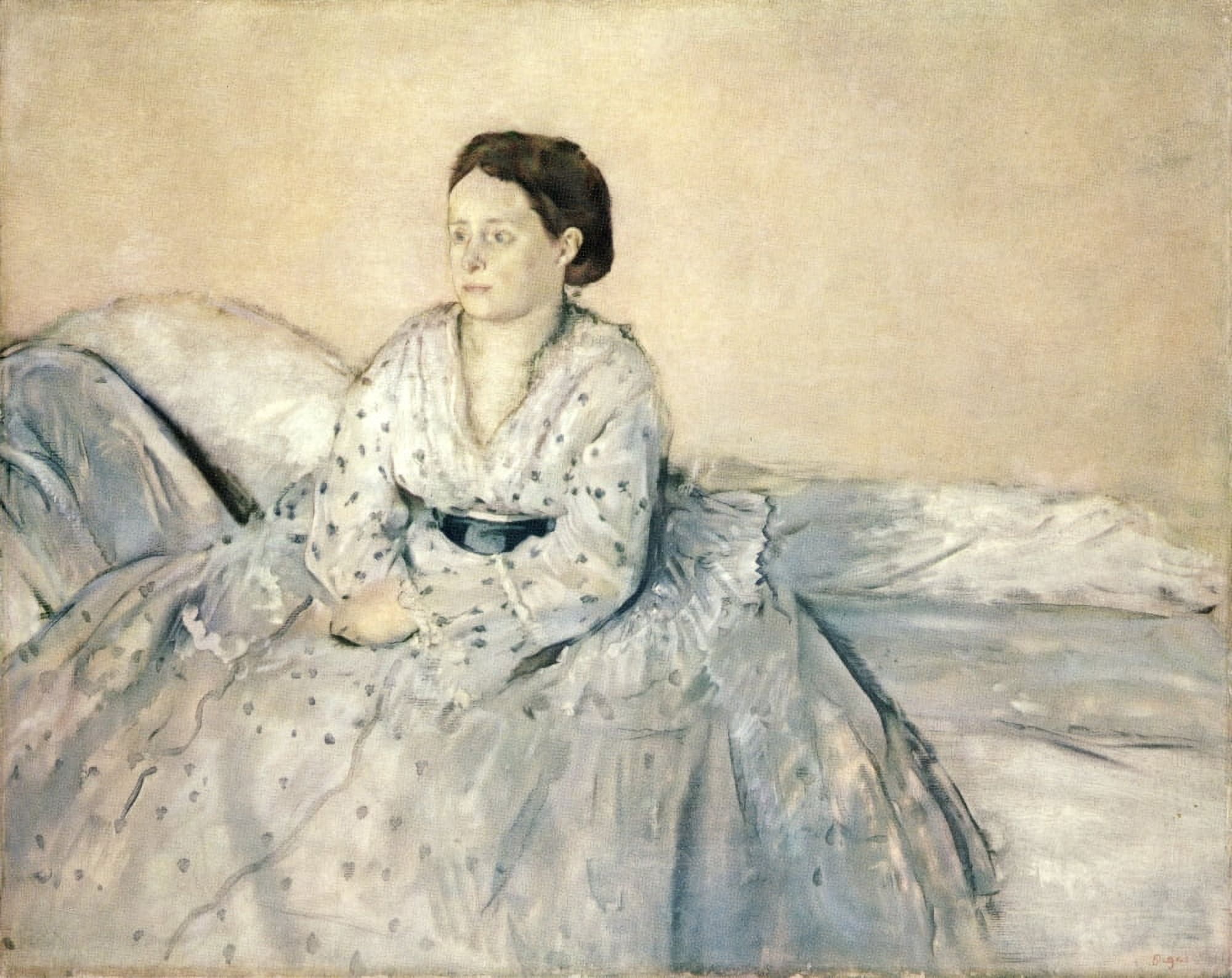 Mrs William Bell or Mme Rene de Gas 1872-3 Canvas Art - Edgar Degas (18 x 24)
