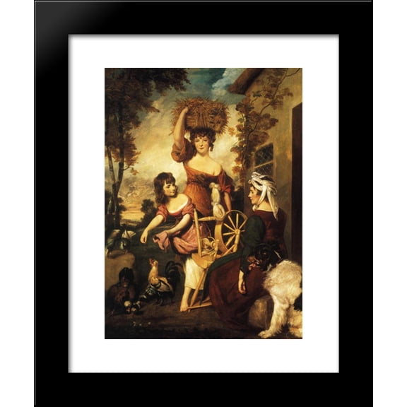 Mrs. and Miss Macklin, with Miss Potts 20x24 Framed Art Print by Reynolds, Jo...