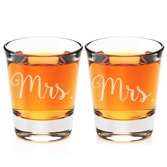 Mrs. and Mrs. Engraved Fluted Shot Glass