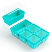 Mrsdry BPA-Free Silicone Freezer Molds with Retractable Base, Stackable Modular Organized, 1-Cup and 2-Cup Portion Control Soup Cubes Freezer Tray with Lids for Meal Prep, Broth, Stews, Leftovers