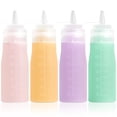 thumbnail image 1 of Mrsdry Condiment Squeeze Bottles, 16 oz Silicone Squeeze Bottles For Sauces, Leak Proof Condiment Containers with Extra Interchangeable lid, Easy Squeeze for Oil, Honey & Dressings, BPA FREE (4 Pack), 1 of 10
