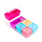 Mrsdry BPA-Free Silicone Freezer Molds with Base, Individual 6-Pack 1-Cup & 2-Cup Portion Soup Cubes Freezer Tray with Lid for Food Storage, Dishwasher Safe, Silicone Freezer Containers for Meal Prep