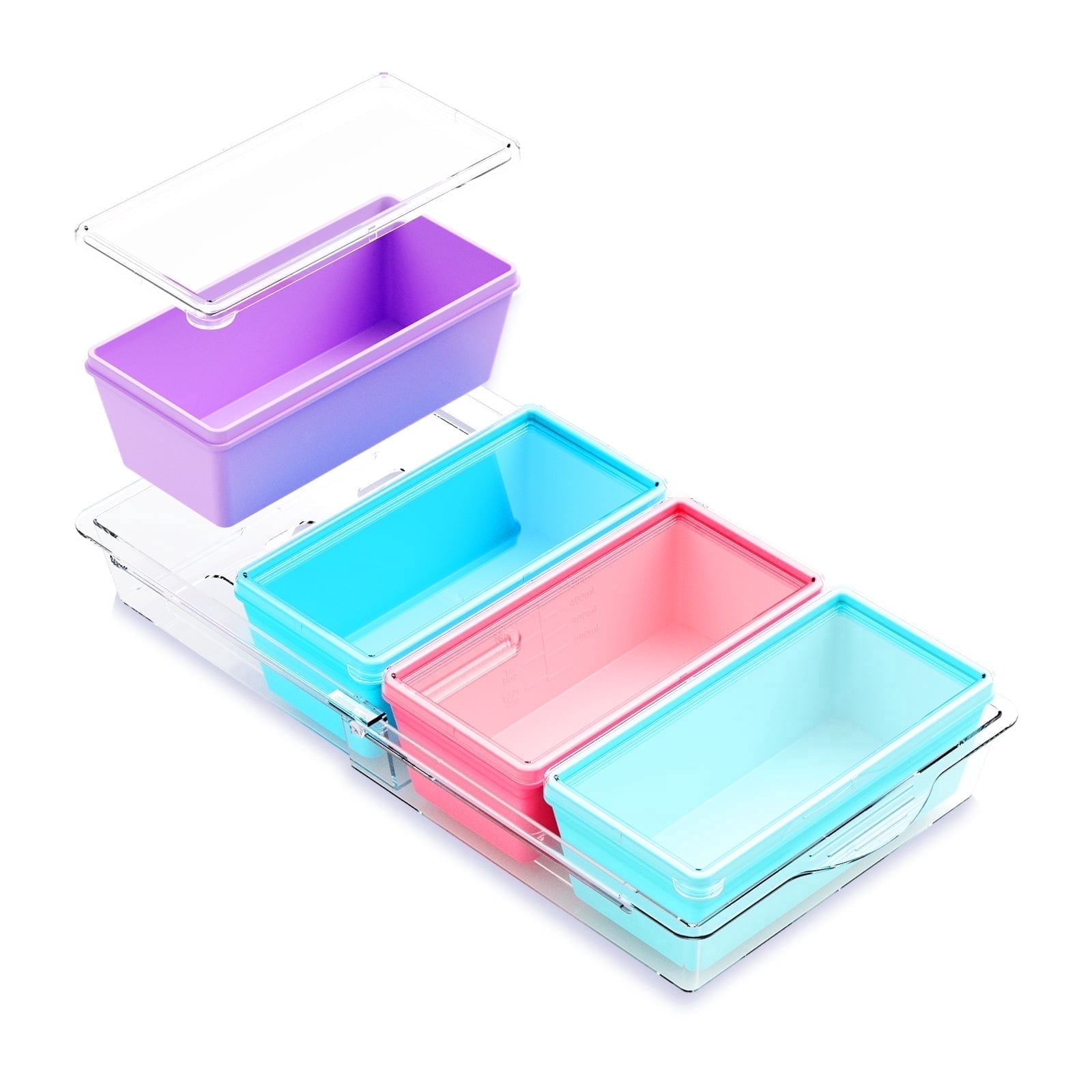Mrsdry, Silicone Freezer Molds, Modular Soup Cubes 4-Pack, With Lids ...