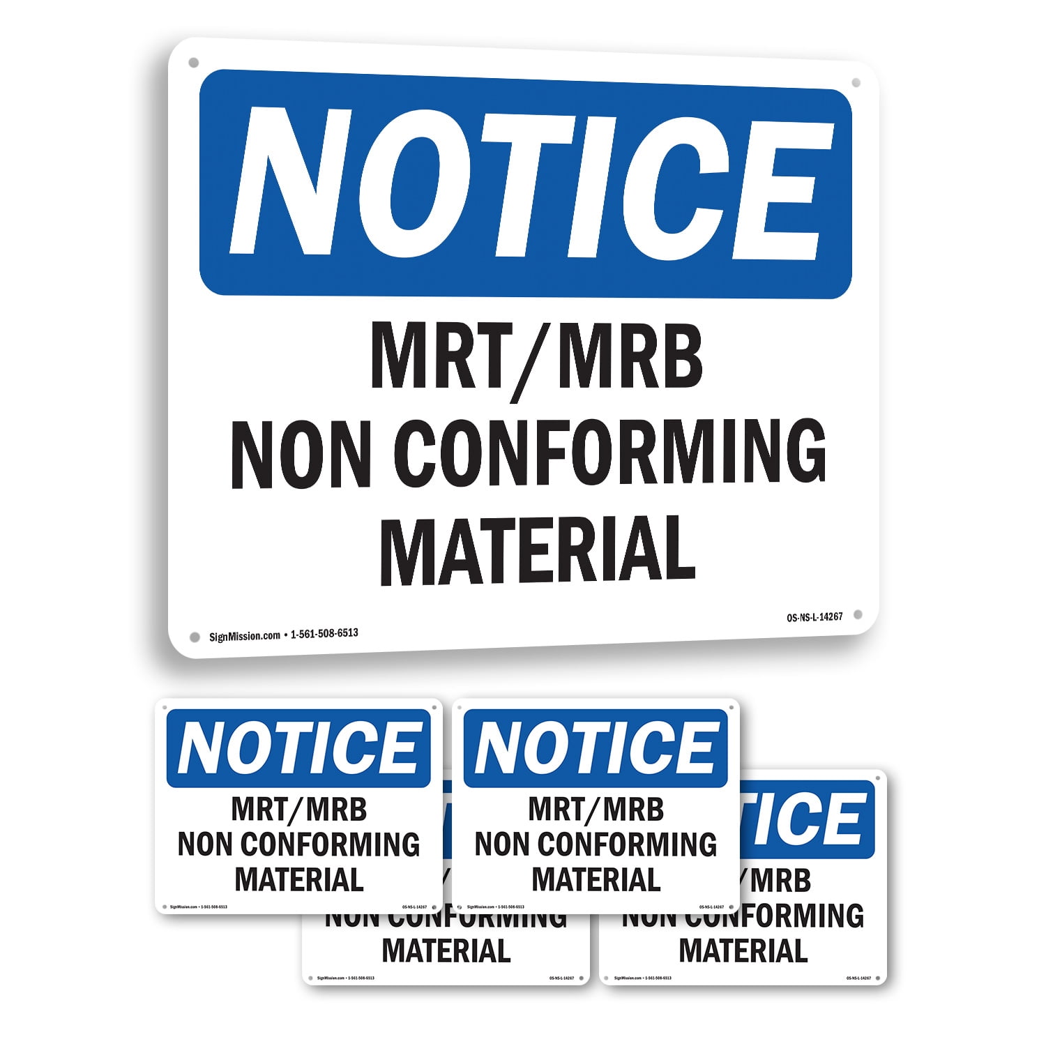 Mrt Mrb Nonconforming Material OSHA Notice Rigid Plastic Sign 24 Inch x ...