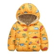 thumbnail image 1 of Mrzhqd Coat For Boys Toddler Size 3-4 Years Baby Girl Winter Warm Thick Cartoon Hooded Coats Warm Padded Jackets Kids Outerwear Long Sleeve Crew Neck Cute Print Boy Coat Yellow, 1 of 3