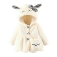 thumbnail image 1 of Mrzhqd Coat For Girls Toddler Size 12-18 Months Winter Baby Cartoon Rabbit Thicken Keep Warm Hooded Jacket Bag Long Sleeve Crew Neck Cute Print Girl Coat White, 1 of 3