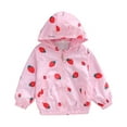 thumbnail image 1 of Mrzhqd Coat For Girls Toddler Size 3-4 Years Jacket Boys Kids Hooded Windproof Outwear Baby Cartoon Zipper Windbreaker Jacket Long Sleeve Crew Neck Cute Print Girl Coat Red, 1 of 4