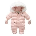 thumbnail image 1 of Mrzhqd Coat For Girls Toddler Size 3-6 Months Baby Boys Sweater Winter Thick Warm Hooded Jacket Jumpsuit Snowsuit Playsuit Romper Snow Wear Long Sleeve Crew Neck Cute Print Girl Coat Pink, 1 of 3