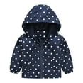thumbnail image 1 of Mrzhqd Coat For Girls Toddler Size 4-5 Years Boys Cartoon Prints Casual Light Hooded Jacket Windproof Zipper Outwear Long Sleeve Crew Neck Cute Print Girl Coat Navy, 1 of 3