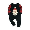 thumbnail image 1 of Mrzhqd Family Christmas Pajamas Matching Sets Baby Christmas Plaid Pajamas Set Santa Print Crew Neck Long Sleeve Tops With Plaid Pants Nightwear,Red,Size 18-24 Months, 1 of 2