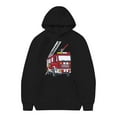 thumbnail image 1 of Bysome Toddler Boys Hoodies Sweatshirts Size 4-5 Years Fire Truck Printing Fashion Casual Pocket Decoration For Girls Plus Long Sleeve Crew Neck Cute Print Boys Tops Black, 1 of 4