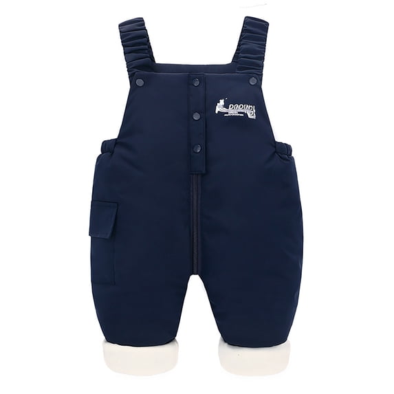 Mrzhqd Toddler Girls Boys Romper Size 2-3 Years Autumn Winter With Thickened Down Classic Snow Bib Ski Snowsuit Long Sleeve Crew Neck Cute Print Kids Jumpsuit Navy
