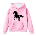 thumbnail image 1 of Mrzhqd Toddler Girls Hoodies Sweatshirts Size 10-11 Years Winter Warm Pullover With Pocket Cute Horse Print Long Sleeve Casual Sweatshirt Crew Neck Cute Print Girl Tops Pink, 1 of 4