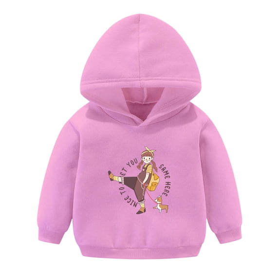 Mrzhqd Toddler Girls Hoodies Sweatshirts Size 18-24 Months Boys Pullover Sweatshirt Children Solid Plus Babies Color Top Long Sleeve Crew Neck Cute Print Girl Tops Pink