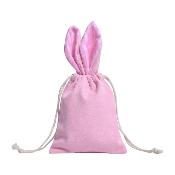 Mrzvby Easter Home Decorations and Easter Basket Stuffers,Canvas Easter Bag Border Rabbits Ears Multicolor Easter Tote Basket