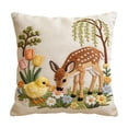 thumbnail image 1 of Mrzvby Easter Pillow Cover with Holiday Theme,Short Lint Pillow Cover 18inch Cute Embroidery Decorative Throw Pillowcase for Sofa Bedroom Living Room Home Decoration Easter Good Things, 1 of 6