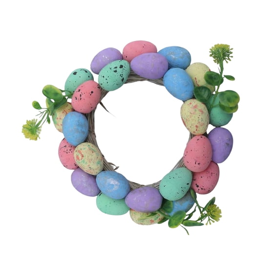 Mrzvby Easter Wreath Decoration,Easter Egg Wreath Suitable for Party and Holiday Decorations Door and Window Ornaments Suitable for Easter Indoor and Outdoor Decoration
