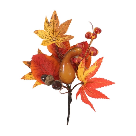 Mrzvby Fall Decoration and Home Decor,Autumns Thanksgiving Maple Leaf Cuttings Bunch Table Vase Cuttings Simulation Sun Silk Flower Pumpkin Decoration Autumns Flower Arrangement Ornaments