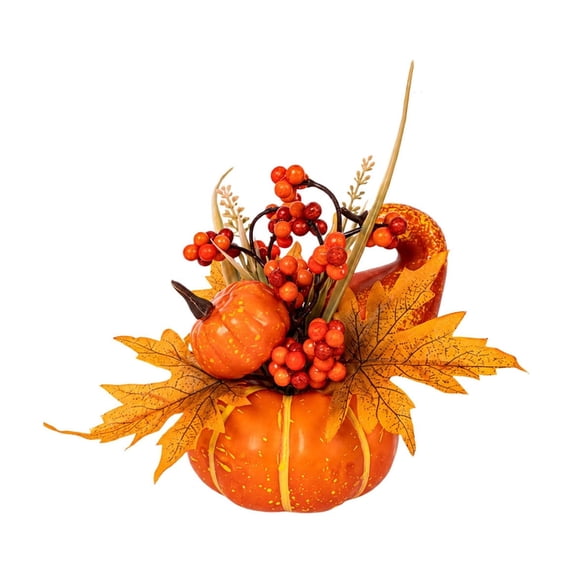 Mrzvby Fall Decoration and Home Decor,Styles Mini Artificial Pumpkin Table Centerpiece Fall Floral Arrangement With Sunflower Maple Berries For Thanksgiving Halloween Mantel Decor