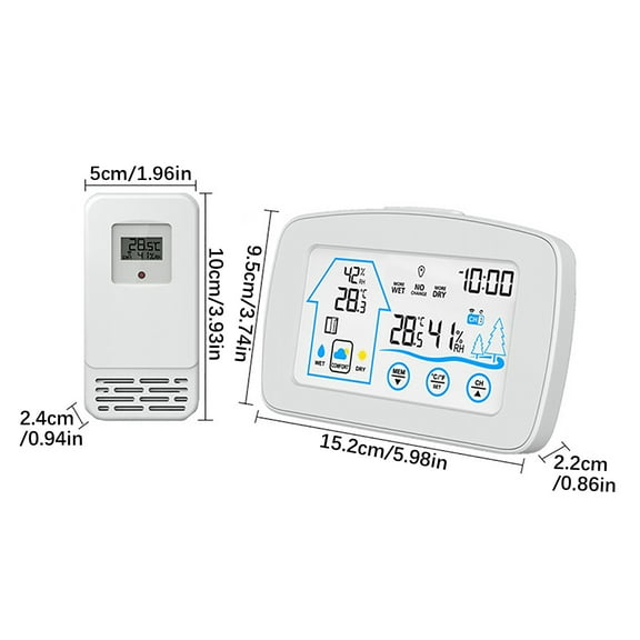 Mrzvby Gifts for Women Clearance!Backlit Screen Button Wireless Indoor And Outdoor Temperature And Humidity Meter Digital Display Electronic Gas Wall Clock
