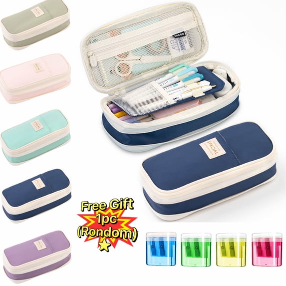 Mrzvby Large-Capacity Pencil Case Macaron Color Matching Can Be Transformed Into An Upgraded Pencil Case Stationery Box
