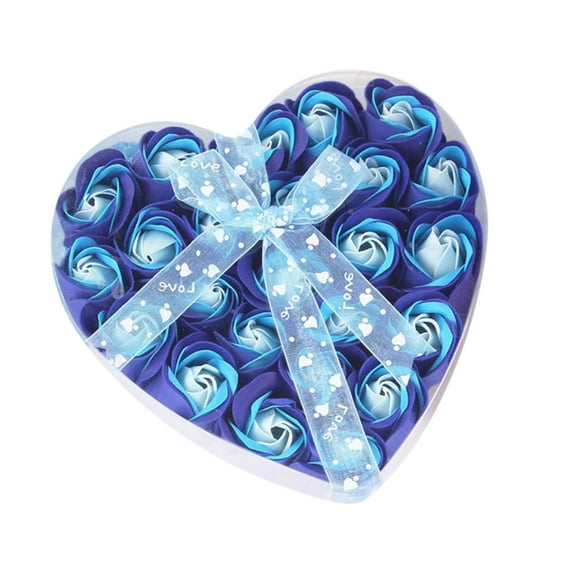 Mrzvby Valentine's Day Gifts for Women 24 Pcs Blush/Rose Gold Scented Rose Soap Party Favors With Gift Box And Ribbon