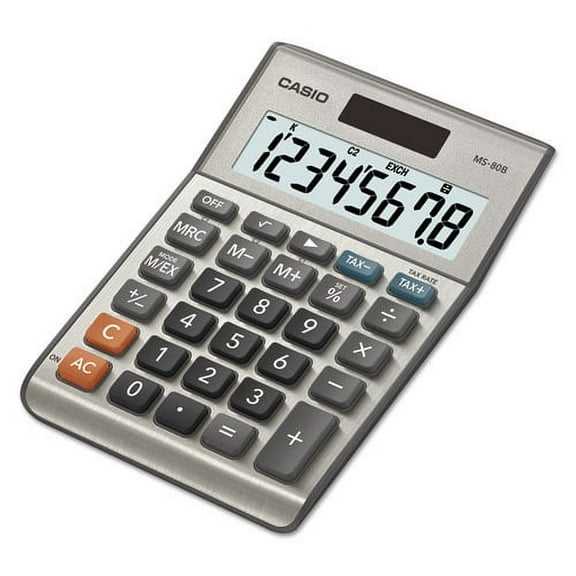 Ms-80b Tax And Currency Calculator, 8-Digit Lcd | Bundle of 5 Each