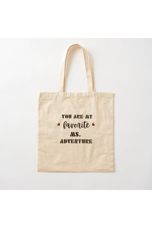 Ms Adventure, Favorite Fun People (Black Print) Canvas Tote Bags, Reusable Shopping Bag