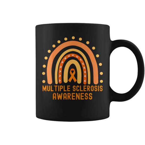 Ms Awareness Multiple Sclerosis Awareness Rainbow Orange Coffee Mugs
