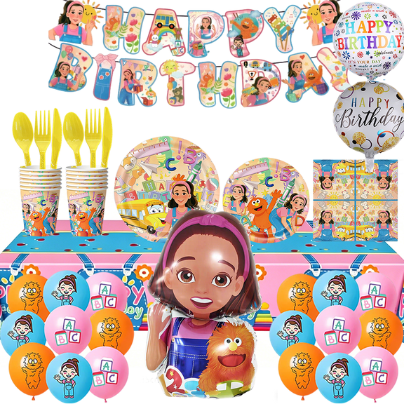 Ms Birthday Party Decoration Rachel Set Banners Balloon Cake Toppers Swirls 100pcs