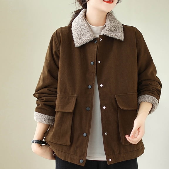 Ms Insulated Velvet Loose Double Sided Winter Coat Long Sleeve Cap Jacket​​
