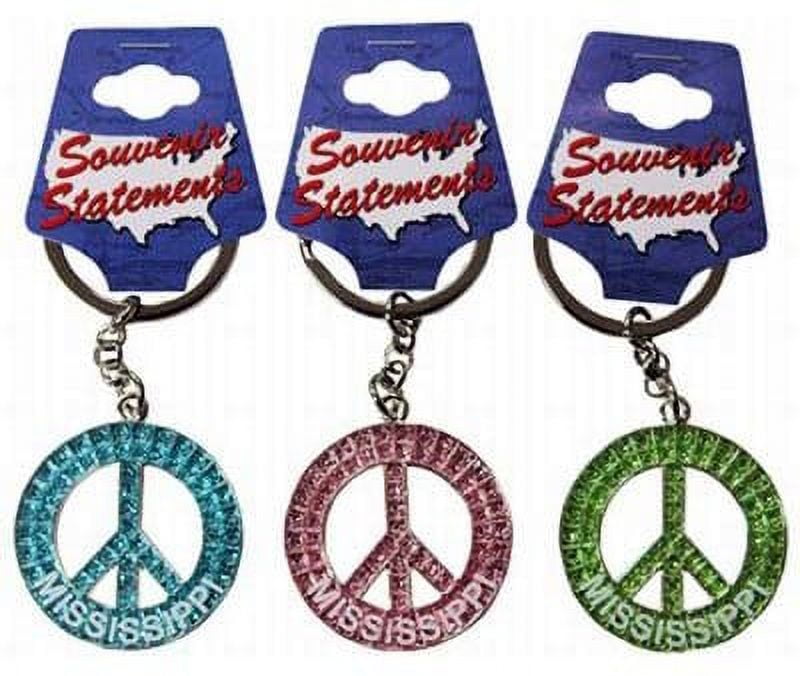 Ms Keychain Glitter Peace Symbol