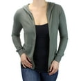 thumbnail image 1 of Ms Lovely Ultra Soft Women's Sleep and Lounge Zip-Up Sweatshirt with Hoodie - Army Green Small, 1 of 4