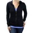 thumbnail image 1 of Ms Lovely Ultra Soft Women's Sleep and Lounge Zip-Up Sweatshirt with Hoodie - Black X-Large, 1 of 4