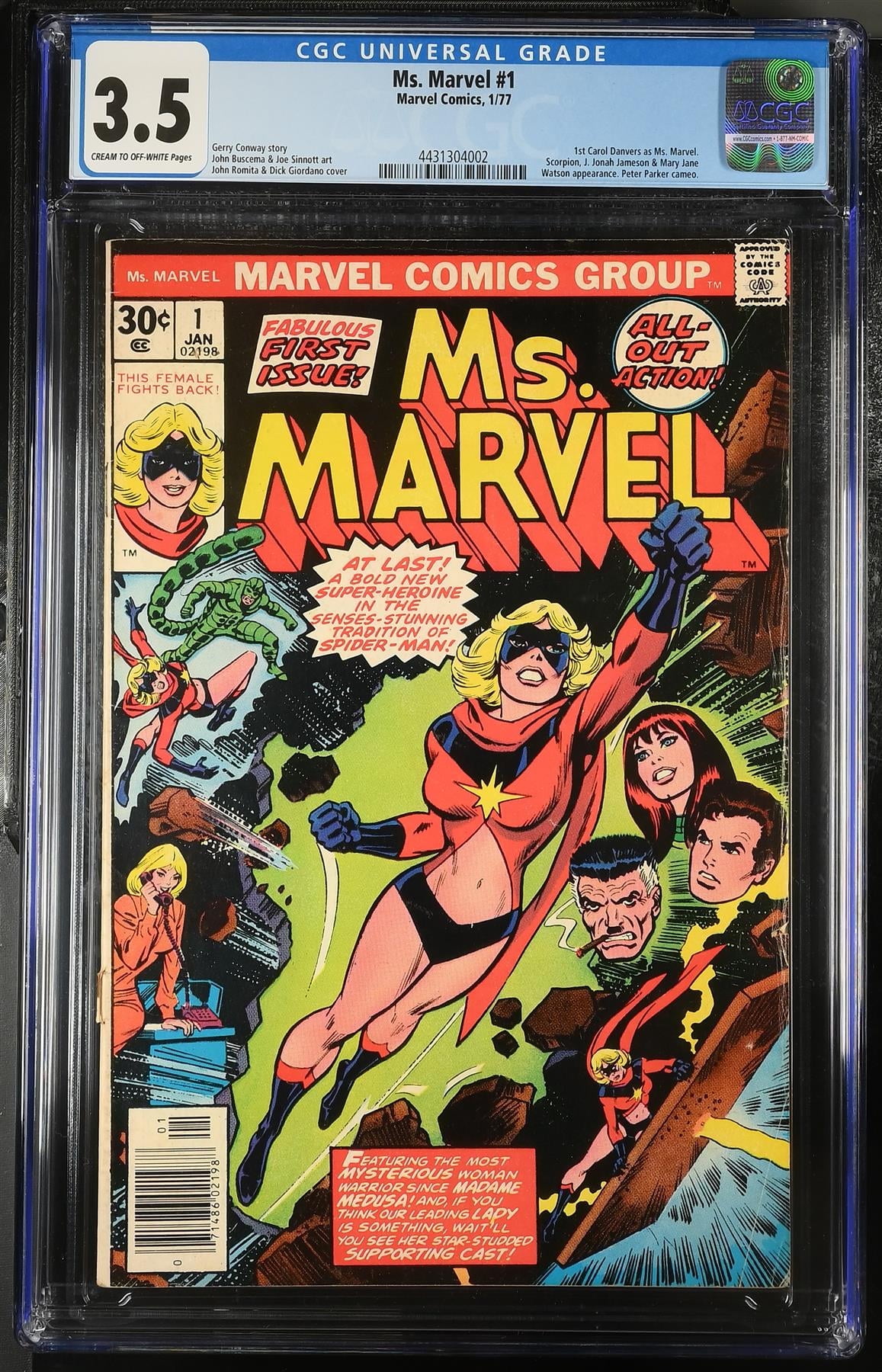 Ms. Marvel #1 Marvel Comics 1977 CGC 3.5 Graded Co