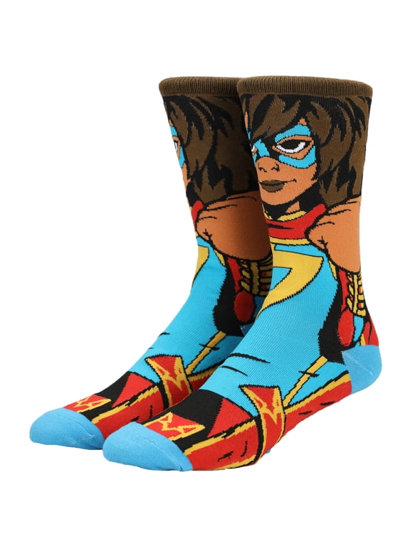 Ms Marvel Character 360 Casual Crew Socks for Women