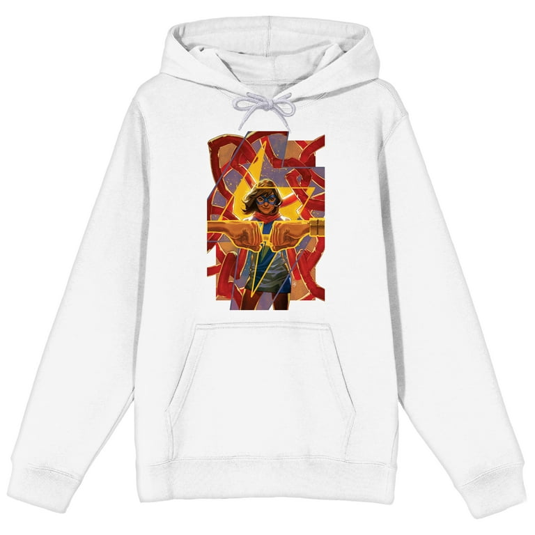 Ms Marvel Men s White Packaged Graphic Packaged Hoodie XL
