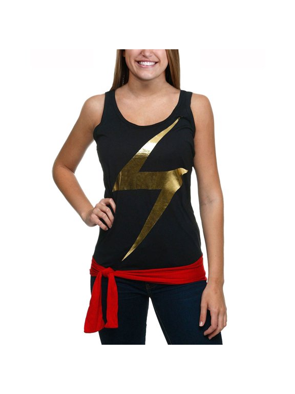 Ms Marvel Tie Waist Racer Junior Tank Top