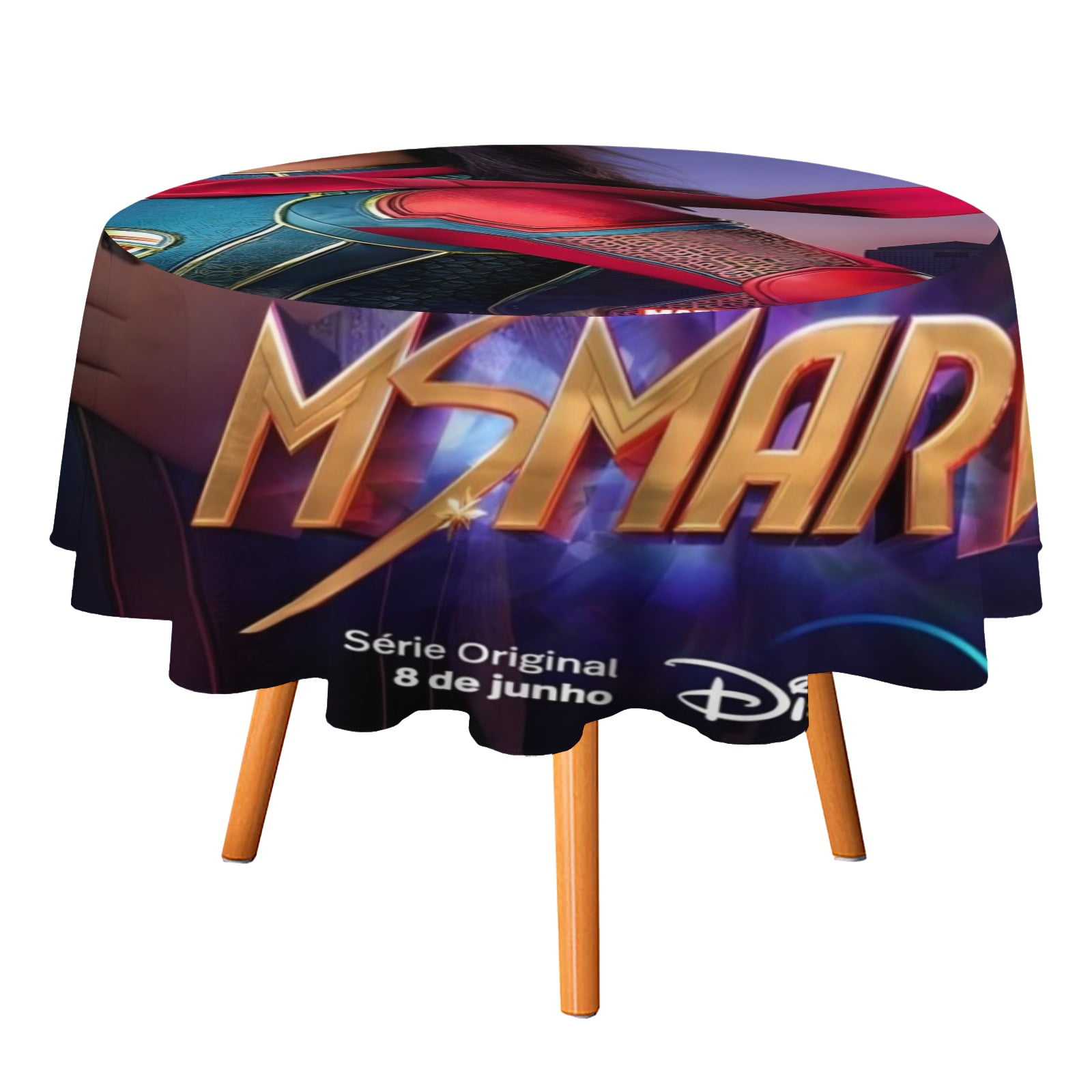 Ms. Marvels square tablecloth has an iconic print, fits most tables, and is easy to care for.diameter152cm/60in.