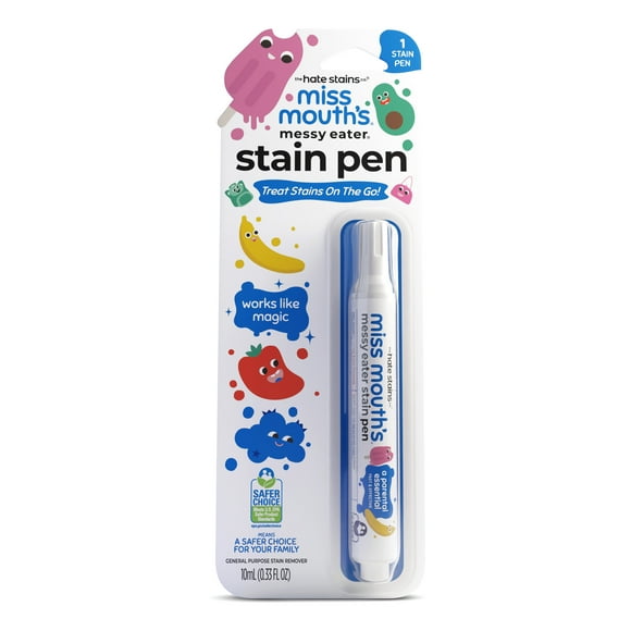 Miss Mouth's Messy Eater Stain Treater Pens for Baby & Kids, 1 Pack, Newborn & Baby Essentials, Stain Remover for Food, Grease, Coffee & More, Gentle on Laundry, Fabric & Underwear