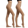 thumbnail image 1 of Ms.Myland 2 Pairs Women's Tights Coffee 480D Opaque Soft Velvet Hight Waist Control Top, 1 of 6