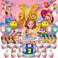 thumbnail image 1 of Ms Rachel 16th Tableware Balloons Cake Toppers Backdrop Banner Supplies Party Decor Plates Decorations, 1 of 7