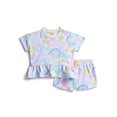 thumbnail image 1 of Ms. Rachel Baby Girls' Allover Print Short Sleeve Tee and Matching Shorts Set, 2-Piece, 0/2M-6/9M, 1 of 3