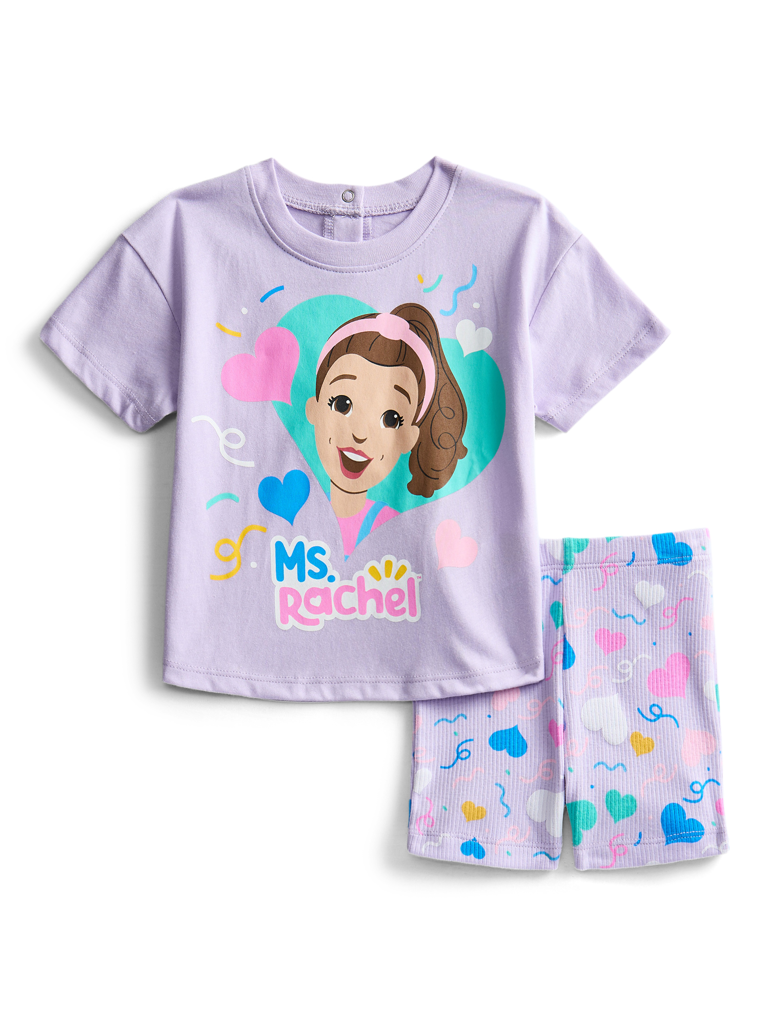 Ms Rachel Baby Girl S Graphic Tee And Bike Shorts 2 Piece Set Sizes 0 3M 24M: What Stands Out on Walmart