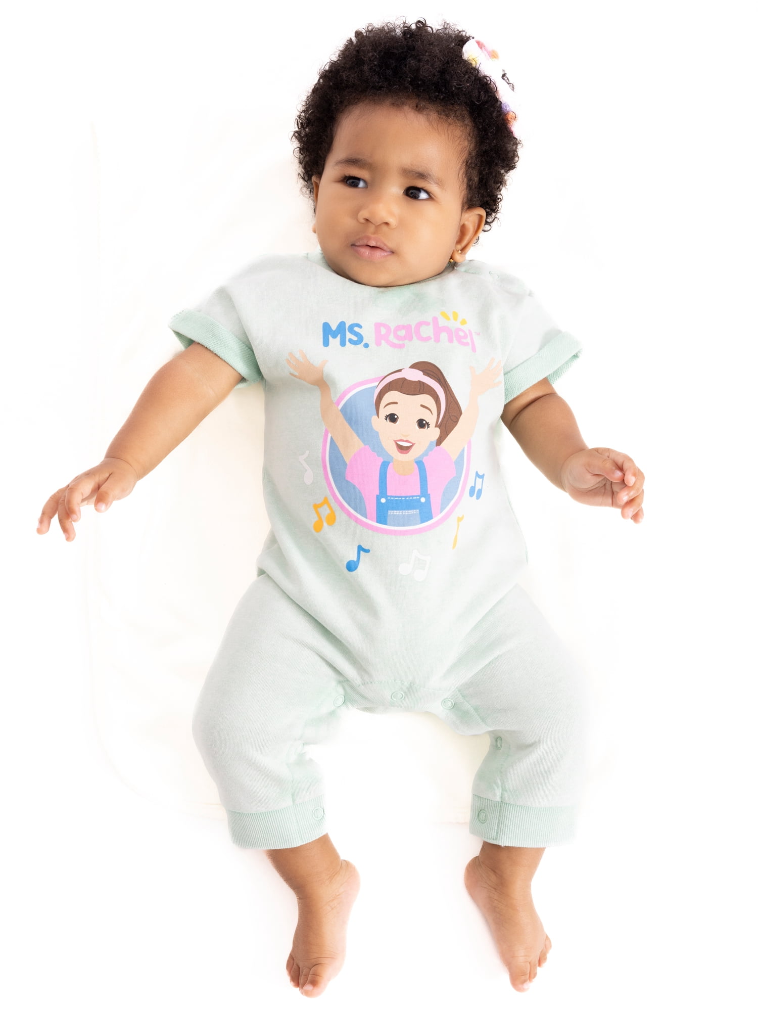 Ms. Rachel Baby Boys or Girls Graphic Washed Romper, Sizes 0/3M-24M ...