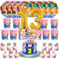 thumbnail image 1 of Ms Rachel Birthday 13th Cups Party Supplies Plates Fans Decorations Cake Topper Decor, 1 of 6