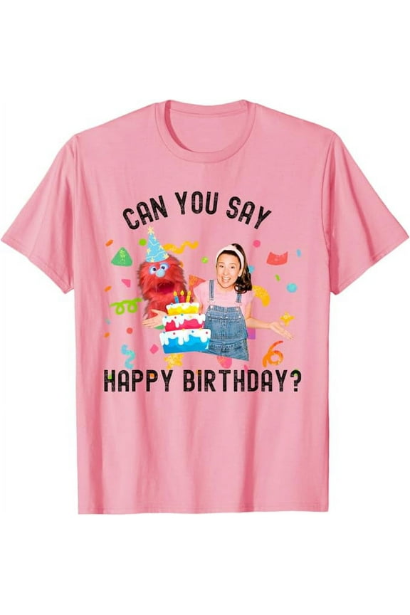 Ms.Rachel Birthday Can You Say Happy BD Ms Rachel T-Shirt For Men Women, Light Pink Color, Size L