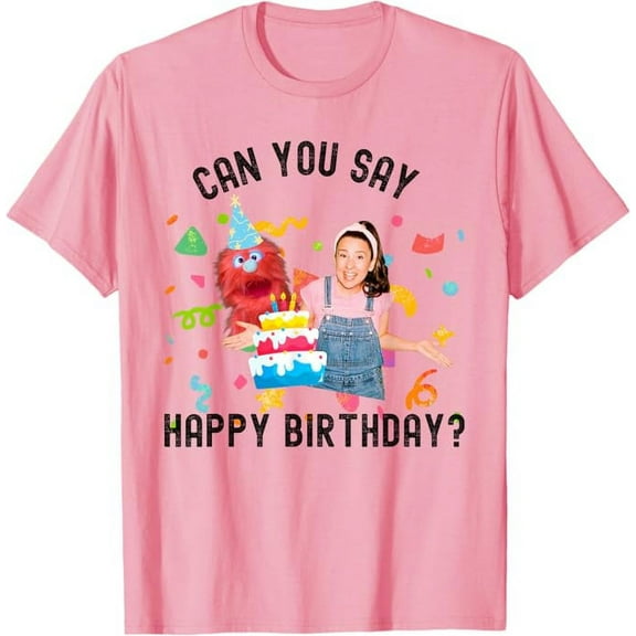 Ms.Rachel Birthday Can You Say Happy BD Ms Rachel T-Shirt For Men Women, Light Pink Color, Size M